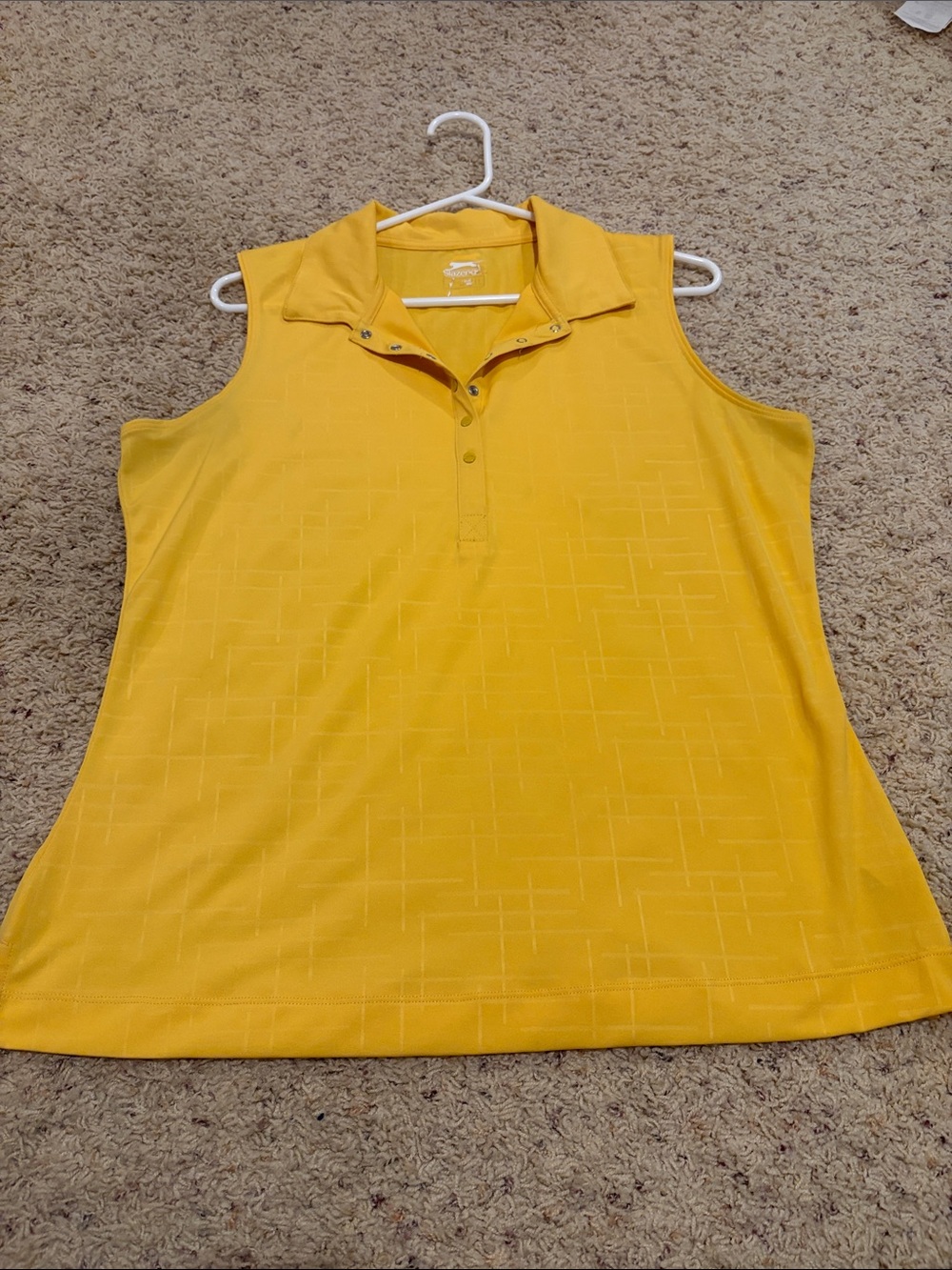 Slazenger Yellow Sleeveless Polo Tank Top